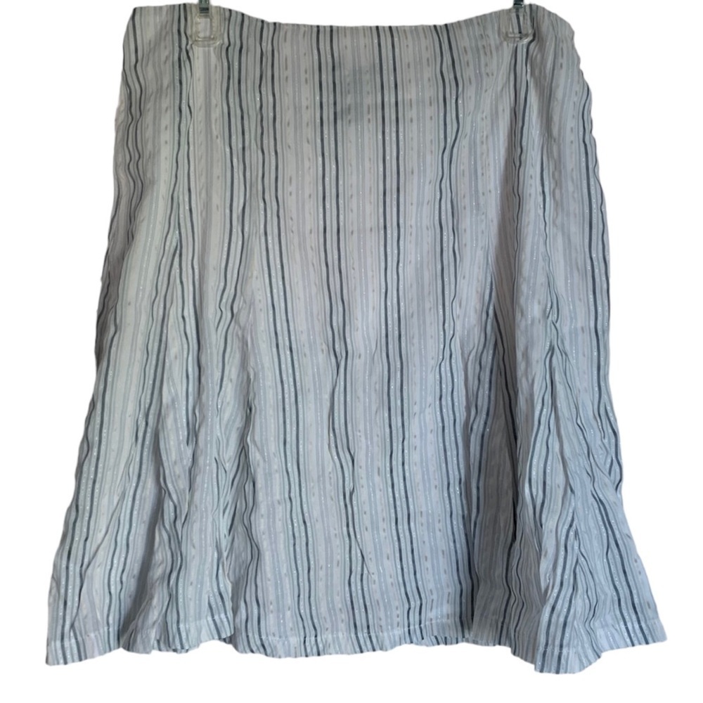 NY & Co Blue & White Striped A-line Skirt